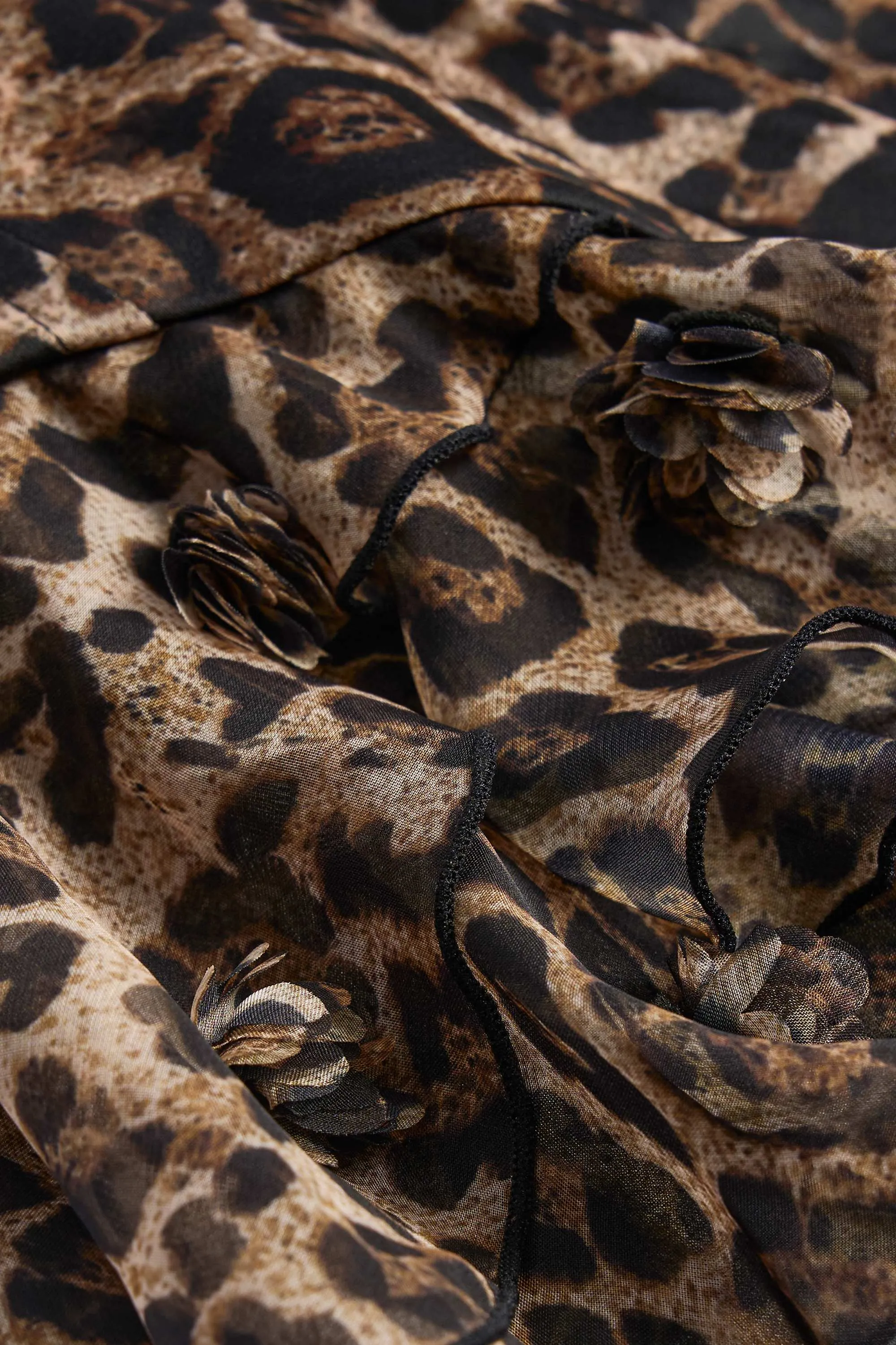 Ruffled Corset Bodysuit in Leopard Print Love Glow Moon Beam