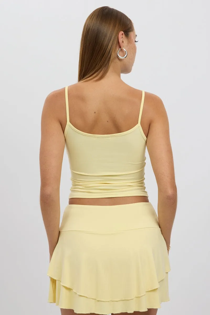 Smart Design Quiet Charm Yellow Cami Top Thin Strap Supersoft