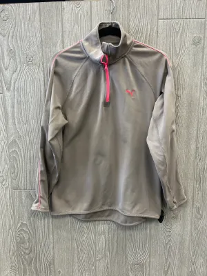 Athletic Sweatshirt Collar By Puma In Grey & Pink, Size: M Light Jacket Active clothing