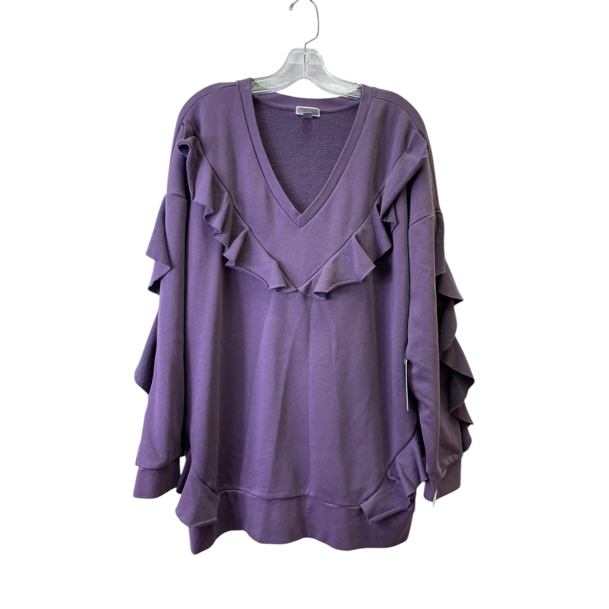 Washable fabric Daily Style Sweatshirt Collar By Chelsea 28 In Purple, Size:Xl