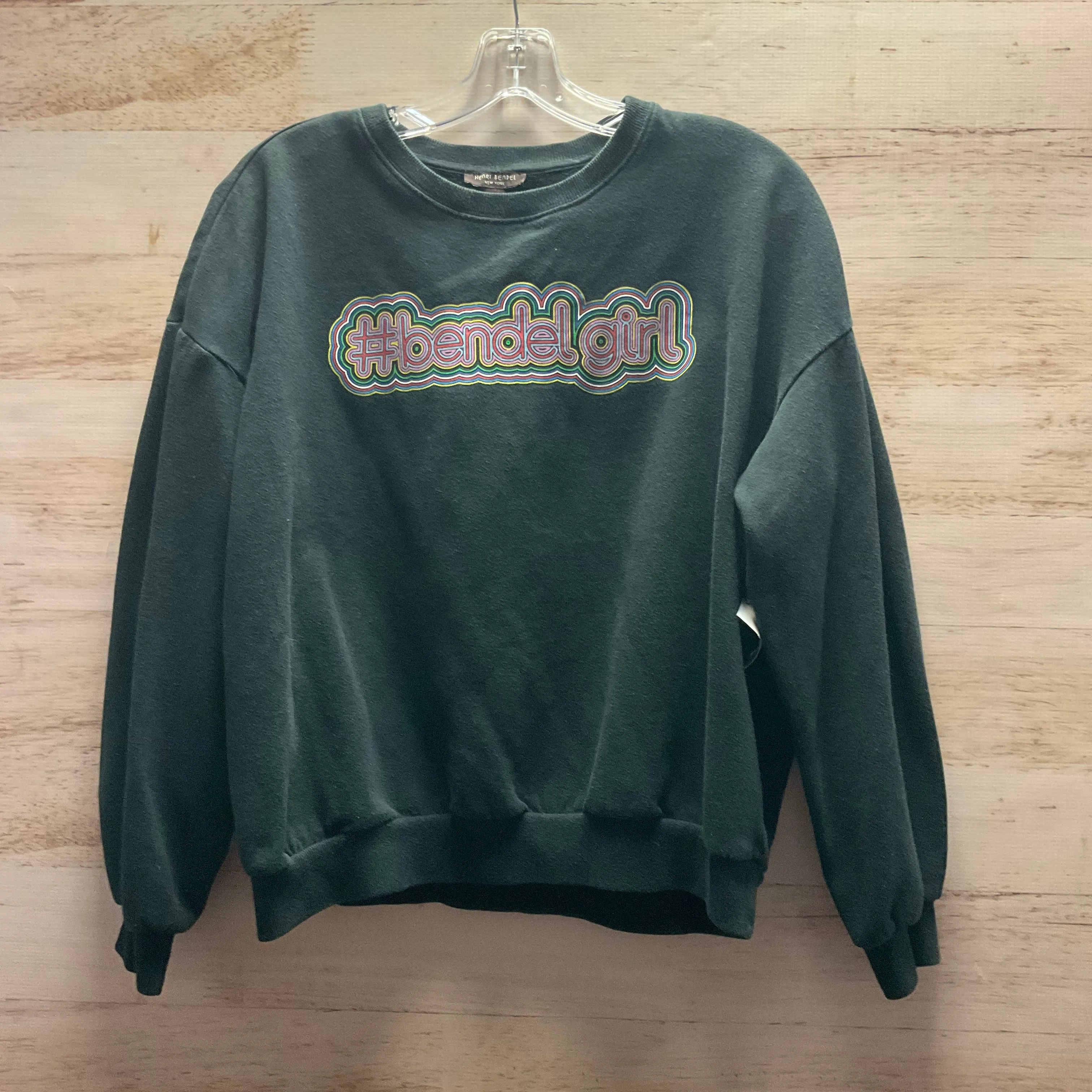 Sweatshirt Crewneck By Henri Bendel In Black, Size: S Comfortable Shorts Open Glow