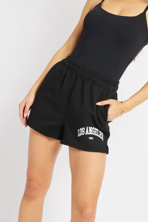 Mood Casual Black Track Shorts High Rise Elastic Waist