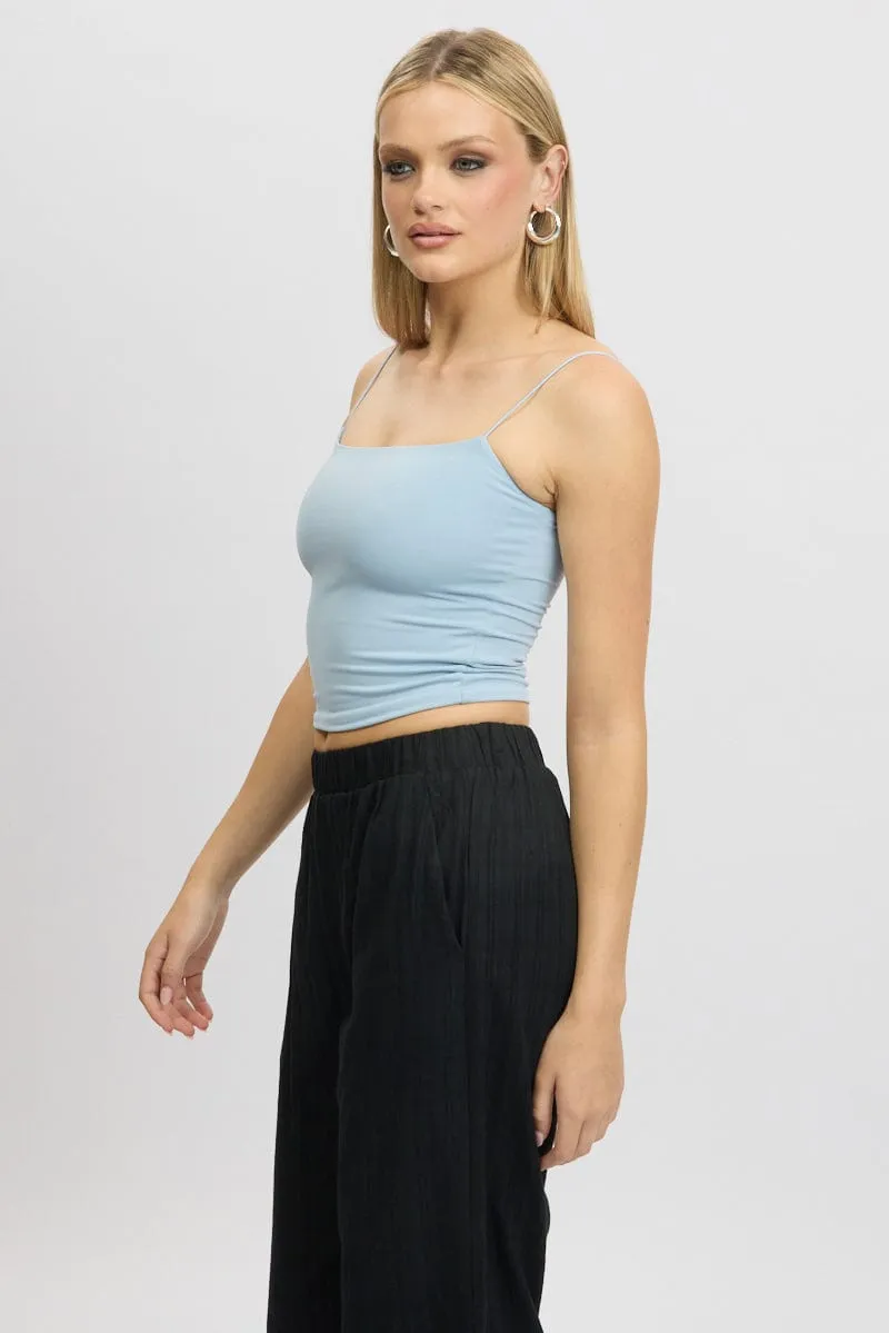 Blue SuperSoft Singlet Double Layer Natural Fiber Blend Elite Core