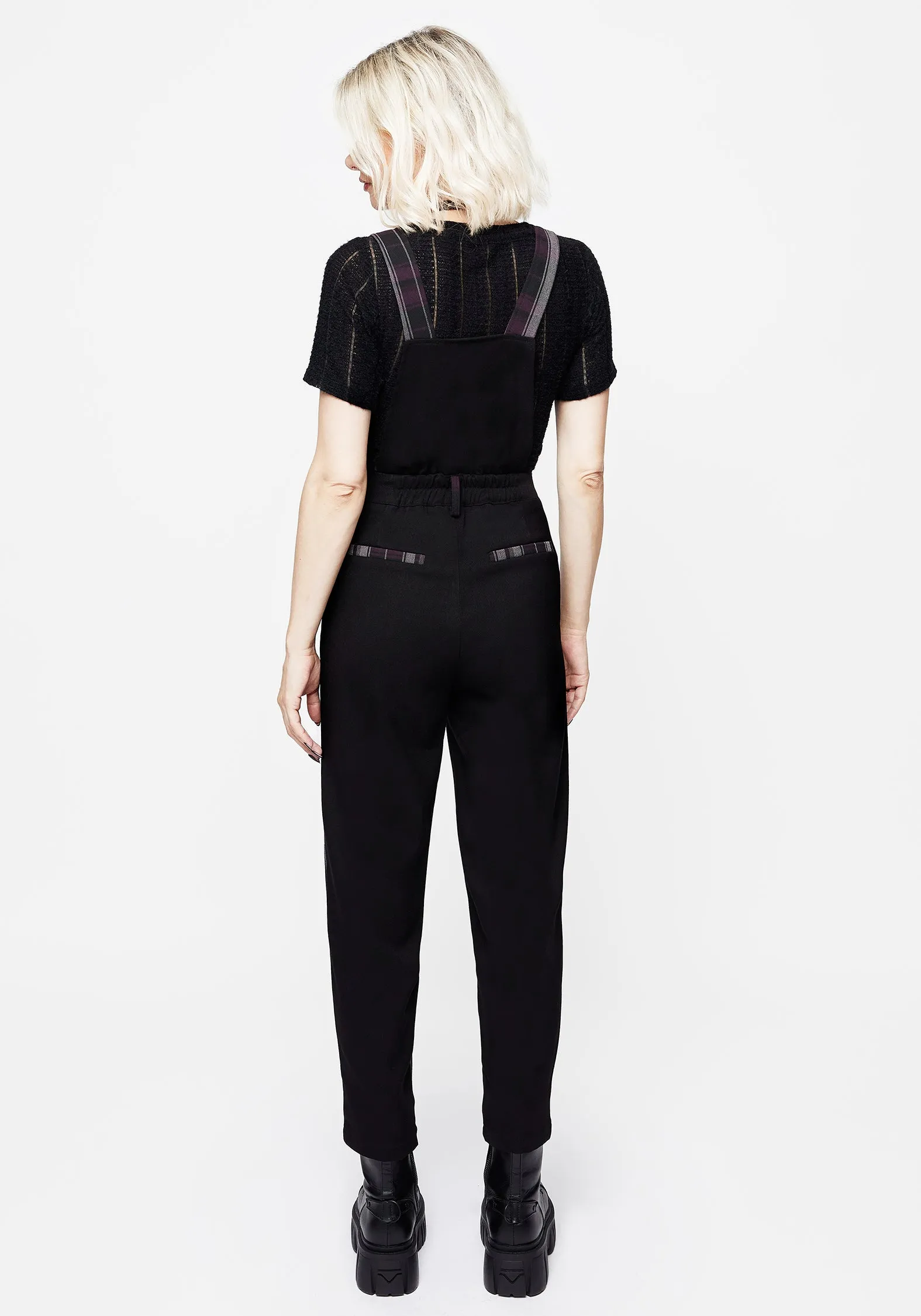 Gambit Spliced Check Dungarees Elastic Cuff Casual Wearable