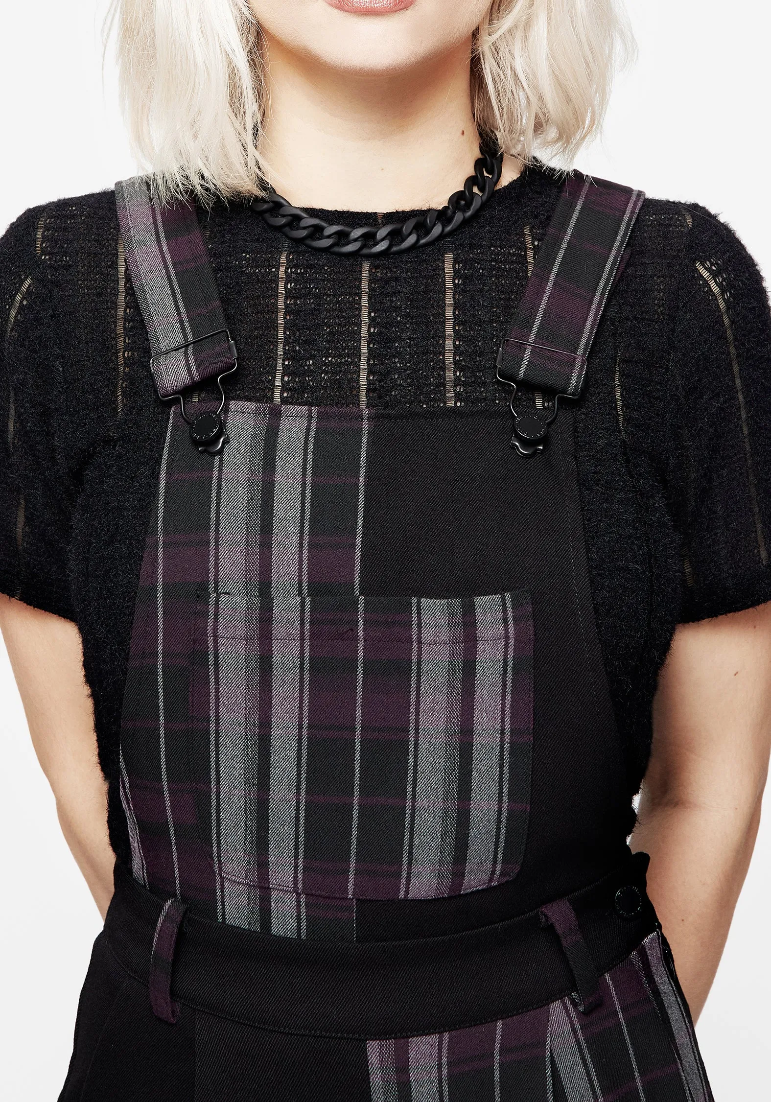 Gambit Spliced Check Dungarees Travel Ready Fit