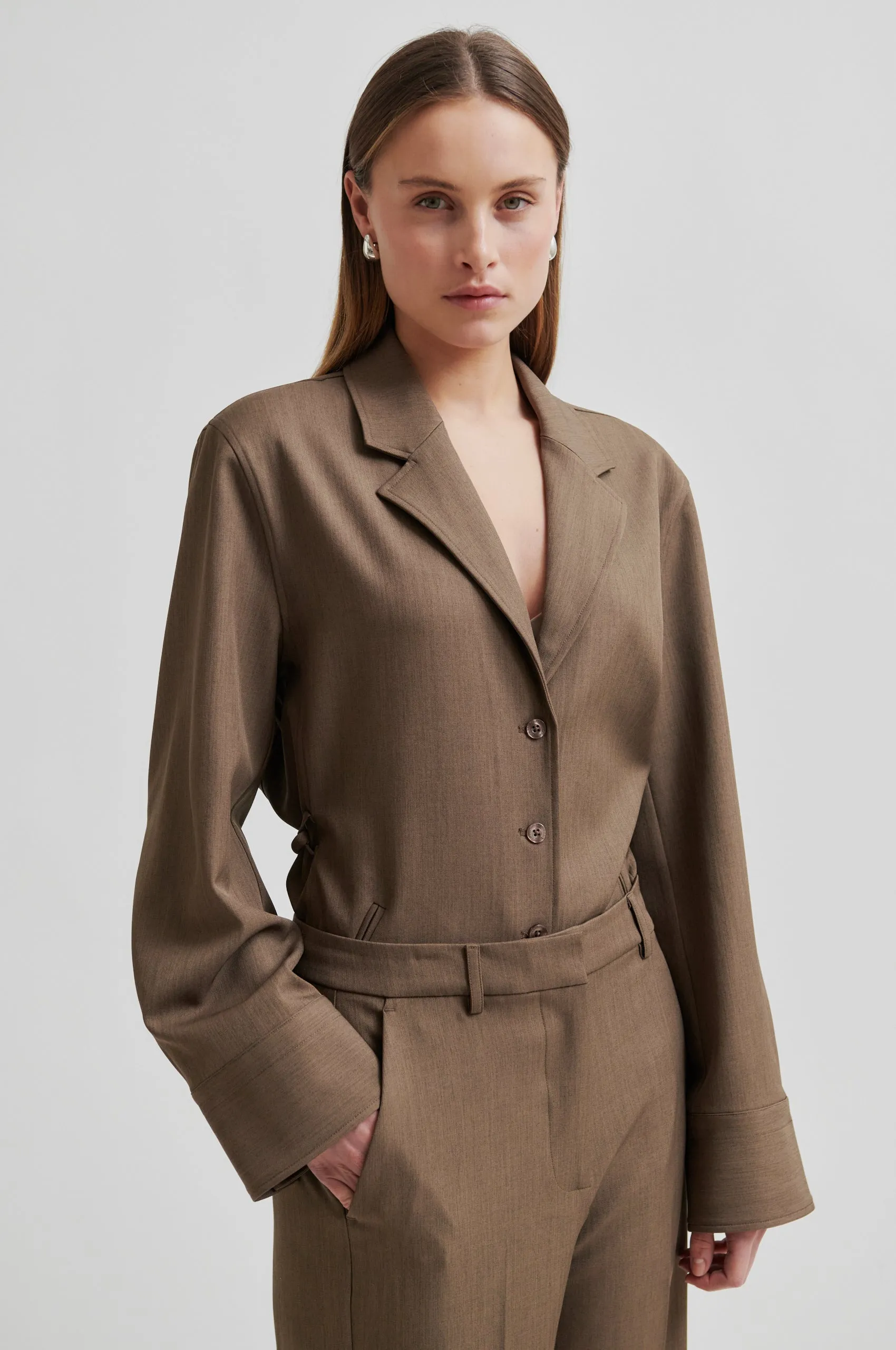 Neel Classic Trousers Light Wool Ocean Glow