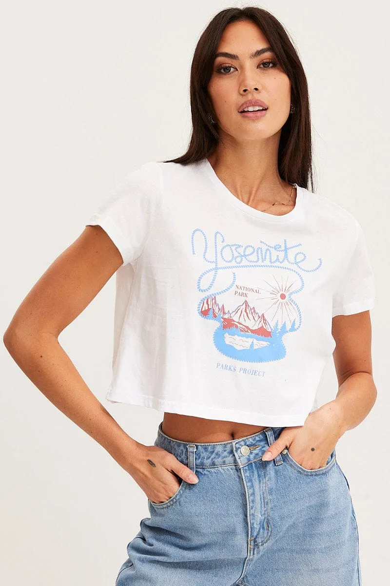 White T-Shirt Short Sleeve Trendy Hat Elegant Layer