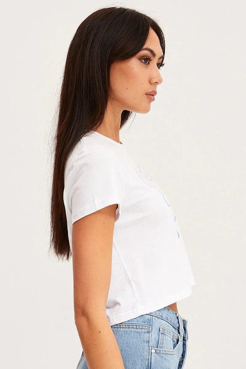 Stylish Hat White T-Shirt Short Sleeve