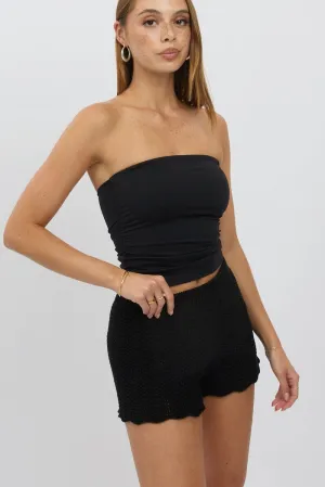 holiday apparel ReinforcedStressPoints Black Knit Shorts Crochet