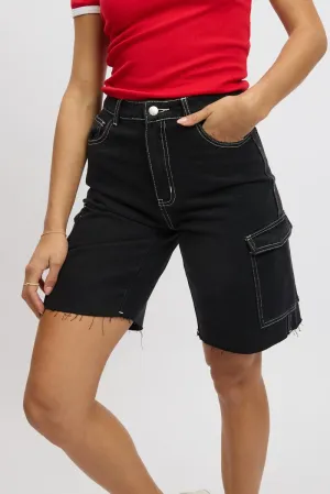 Black Relaxed Shorts Low Bulk Waistband