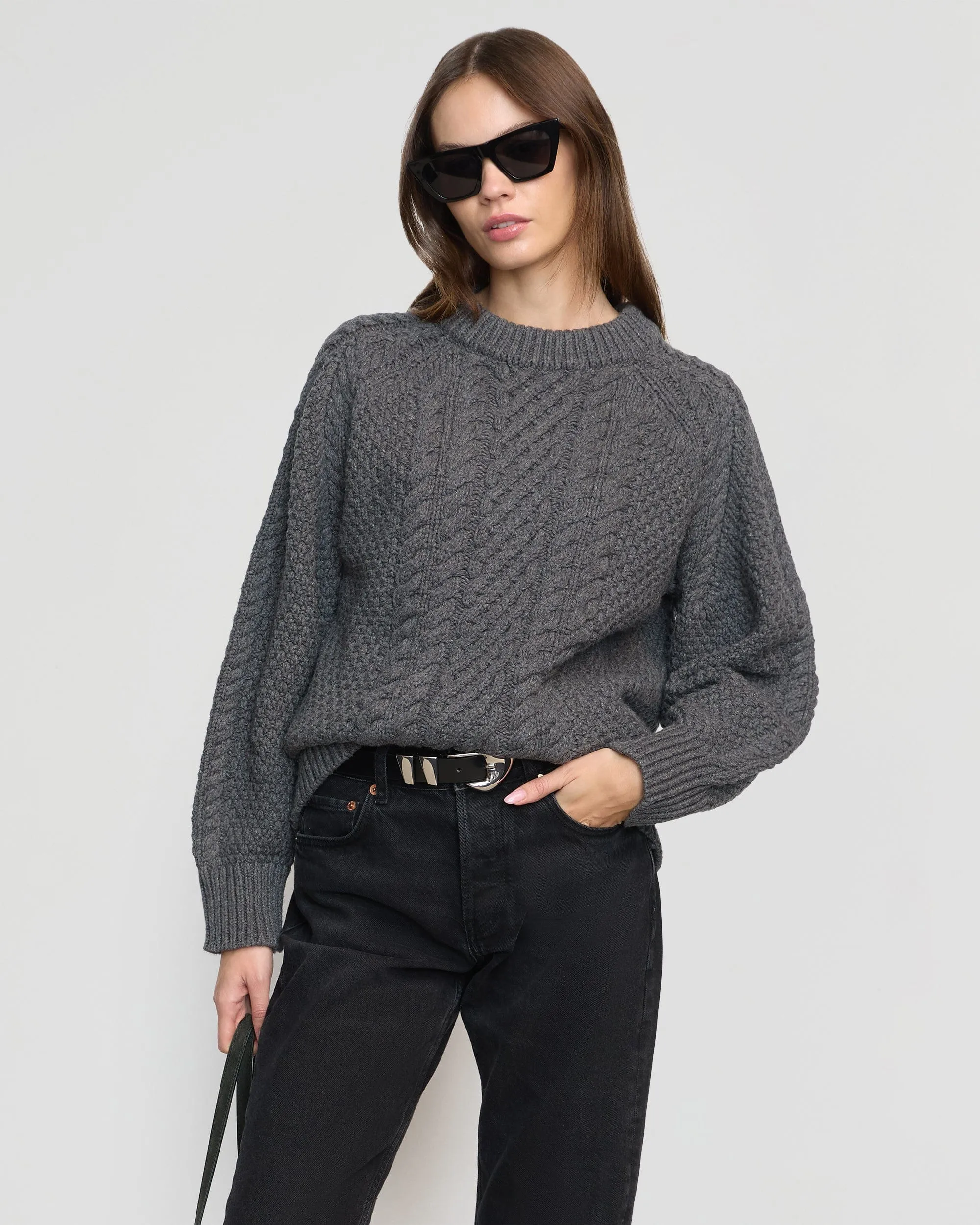 Brady Chunky Cable Knit Sweater Easy Care Fabric Versatile Piece