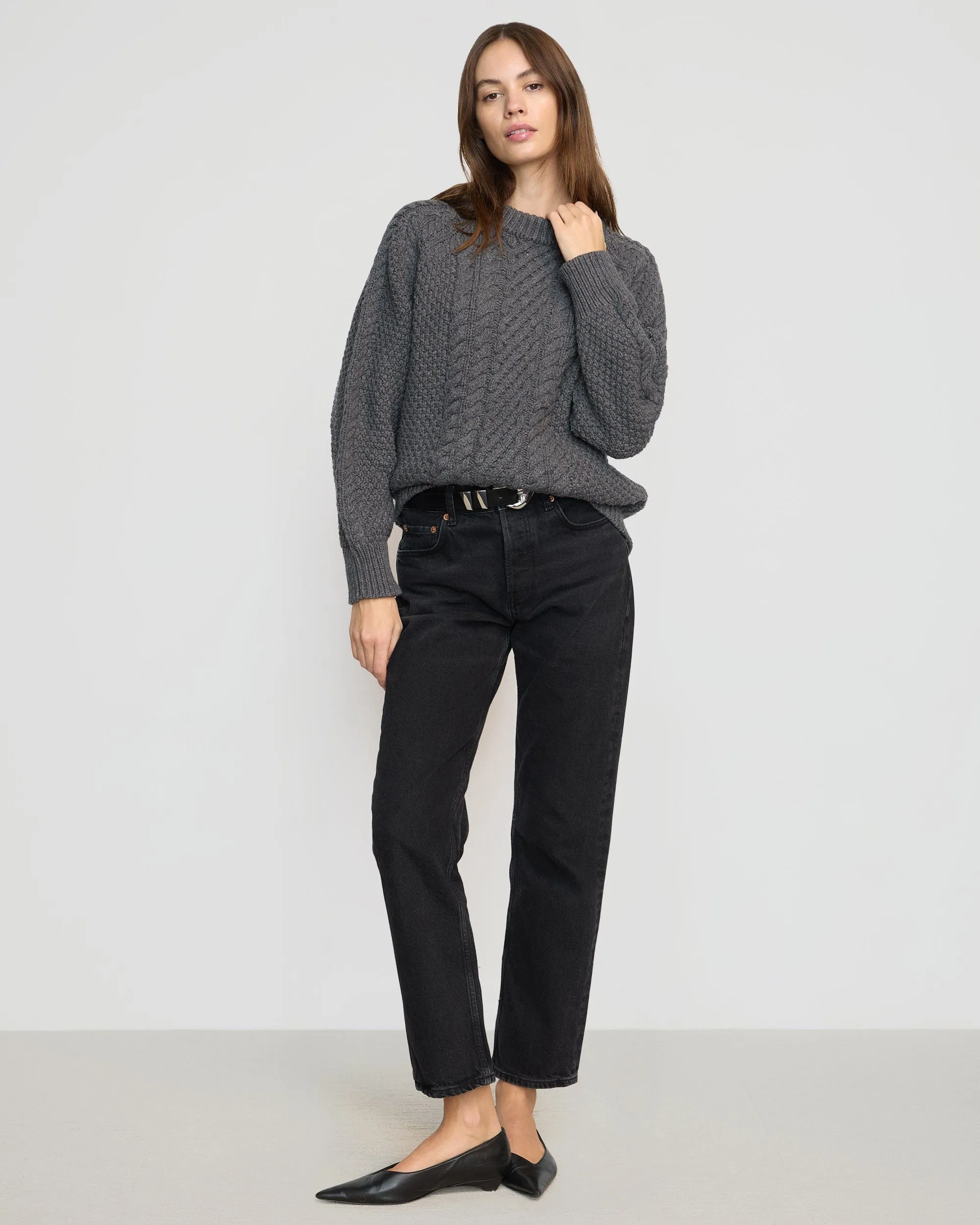 Brady Chunky Cable Knit Sweater Light and Cozy