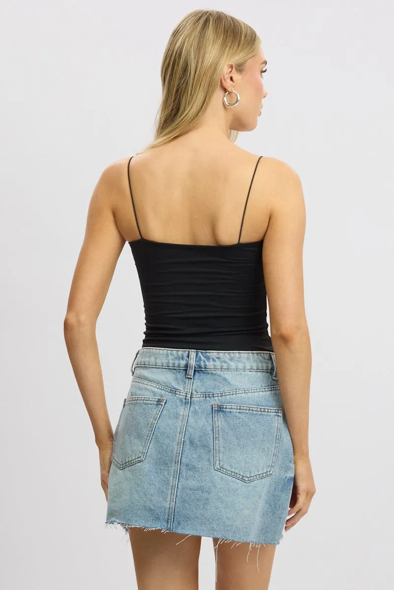 Kind Soul smooth zipper Black SuperSoft Singlet Double Layer