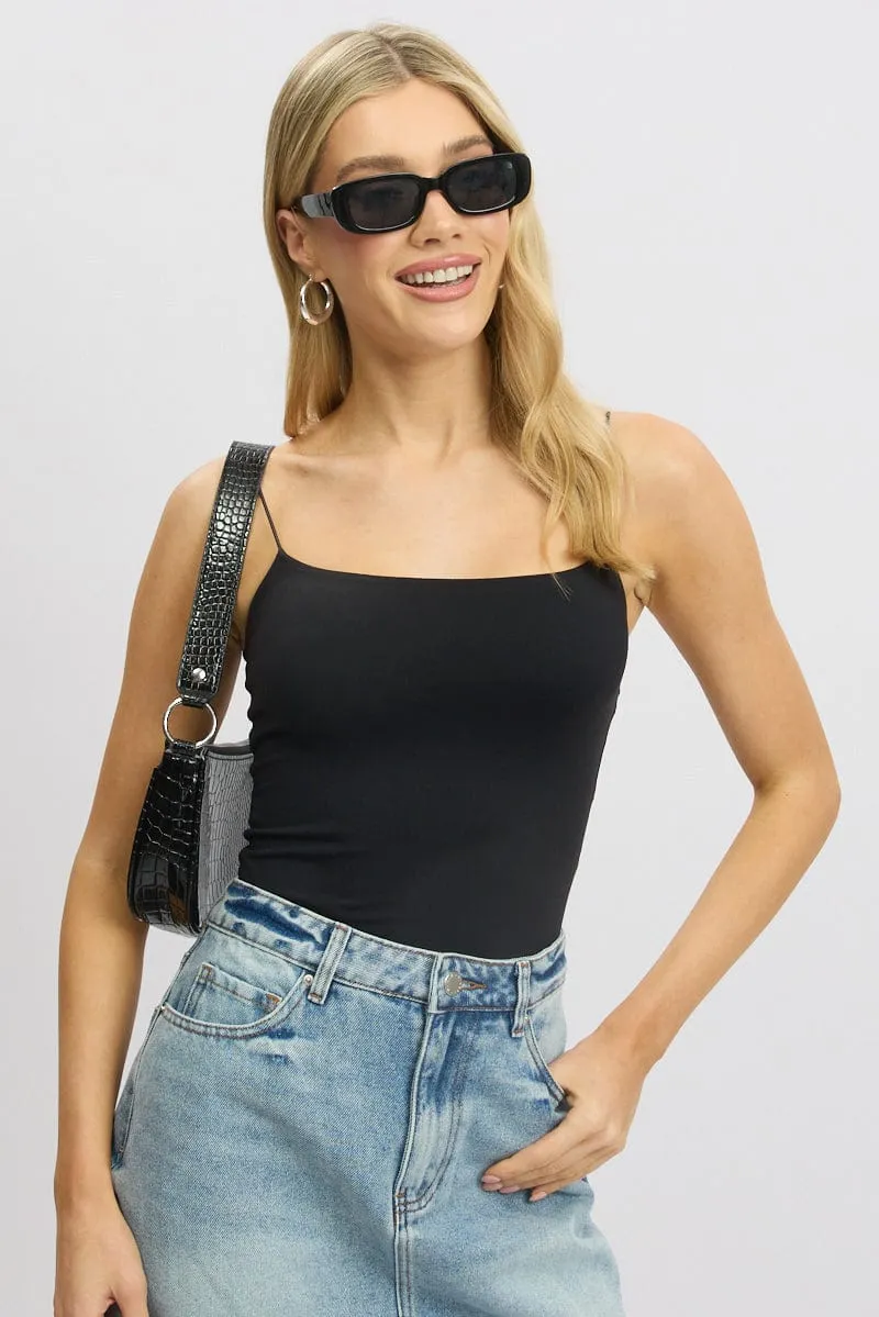 Black SuperSoft Singlet Double Layer Concert Vibe