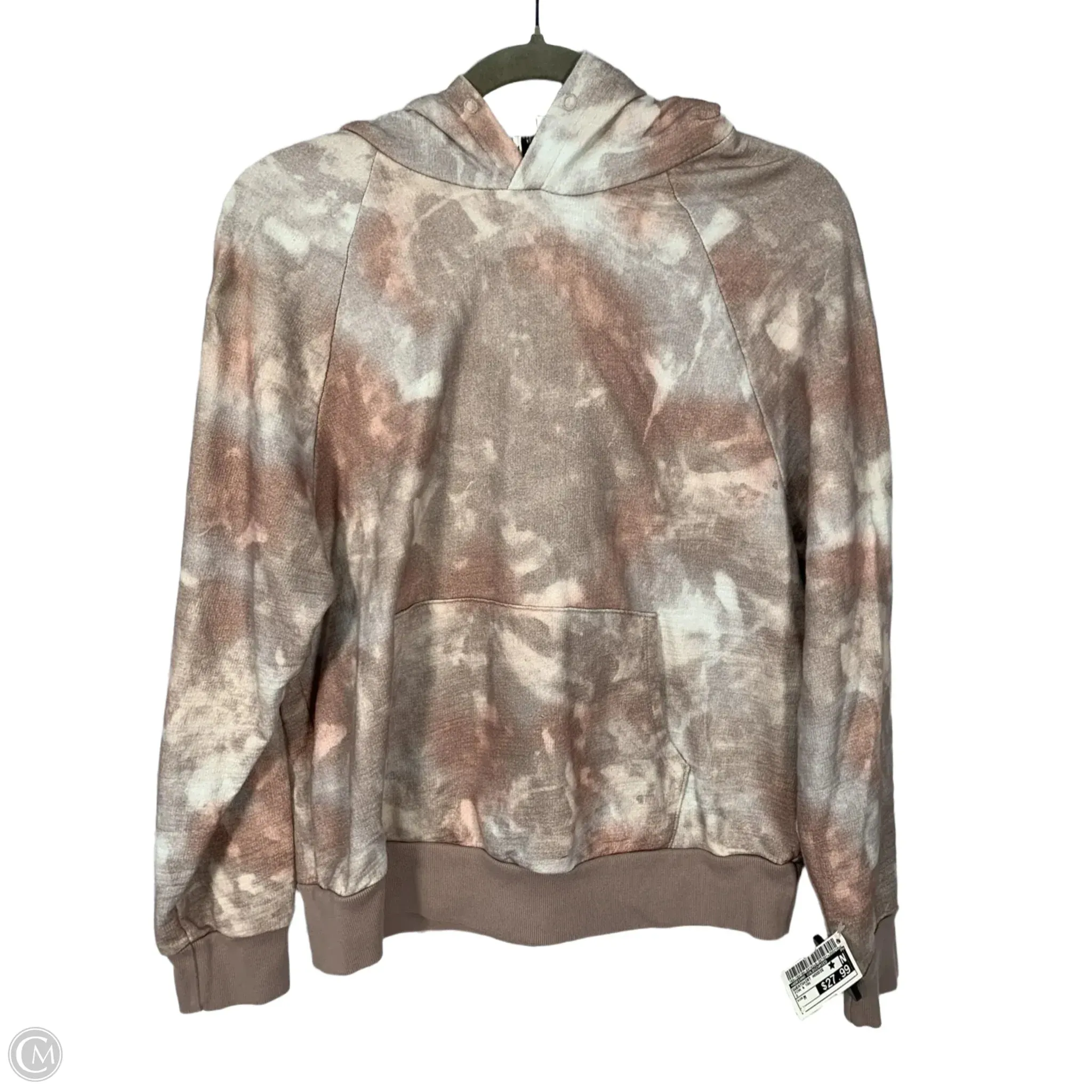 AbrasionResistant Fabric Formal Shirt Sweatshirt Hoodie By Adriano Goldschmied In Pink & Tan, Size: M