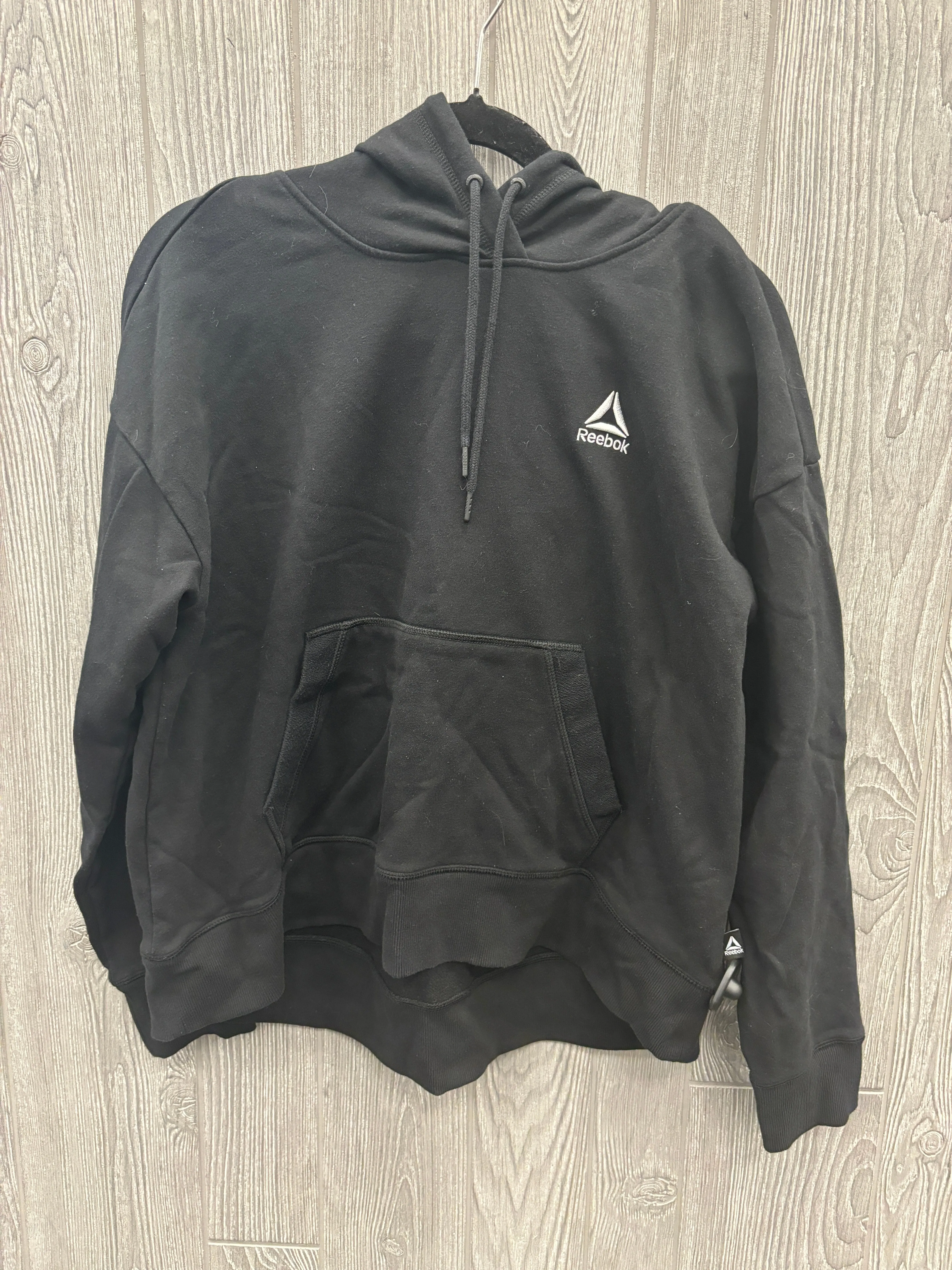 AntiPilling Technology Ventilation Panels Athletic Sweatshirt Hoodie By Reebok In Black, Size: Xl