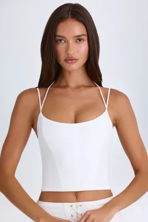 Halterneck Corset Top in White Sky Mood Summer Outfit