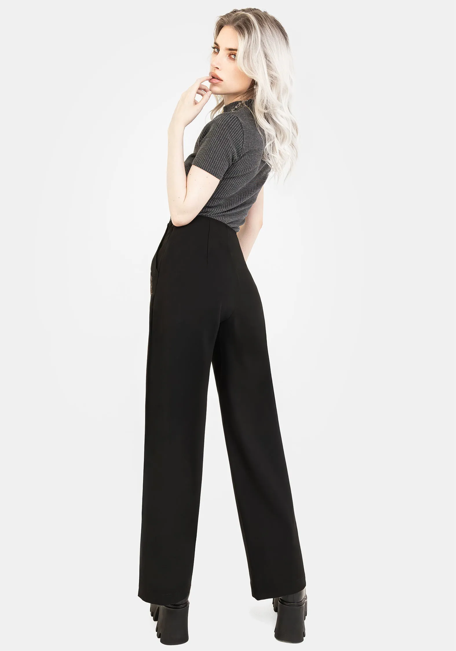 Light Fit Tear Resistant Fabric Lucia Firefly Embroidered Pleated Trousers