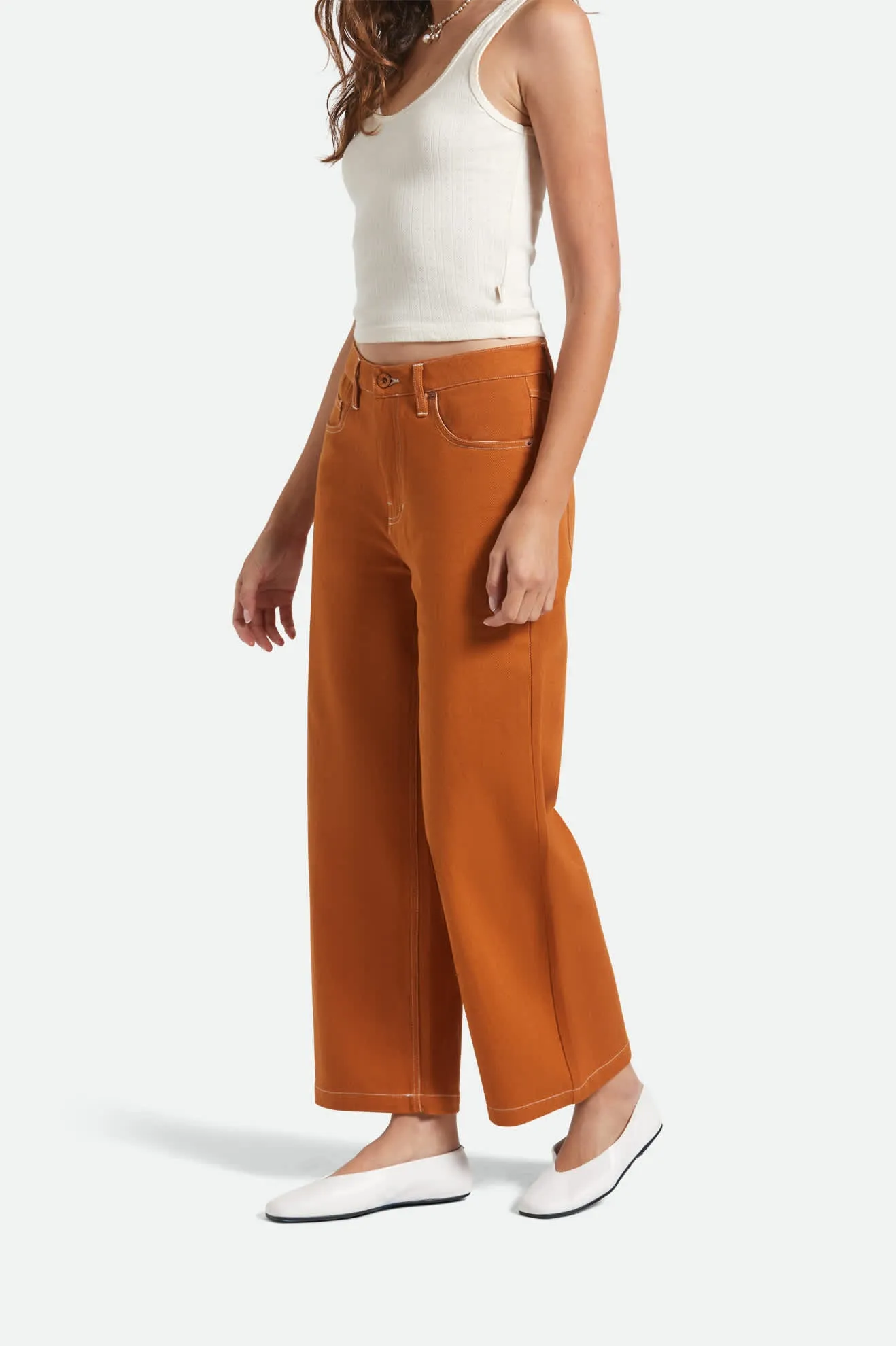StainResistantCoating Anti Friction Lining Margo Cropped 5-Pocket Pant - Rustic Caramel