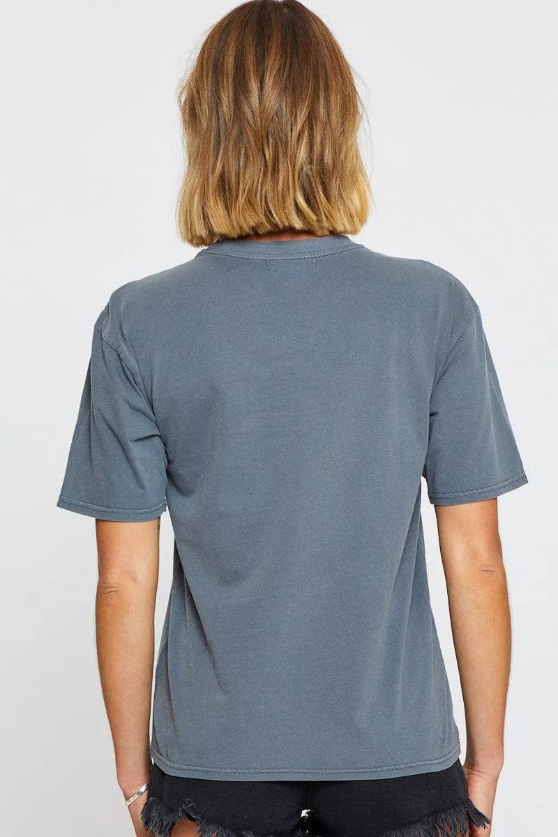Grey Graphic T-Shirt Short Sleeve Cozy Jacket MultiPocketDesign
