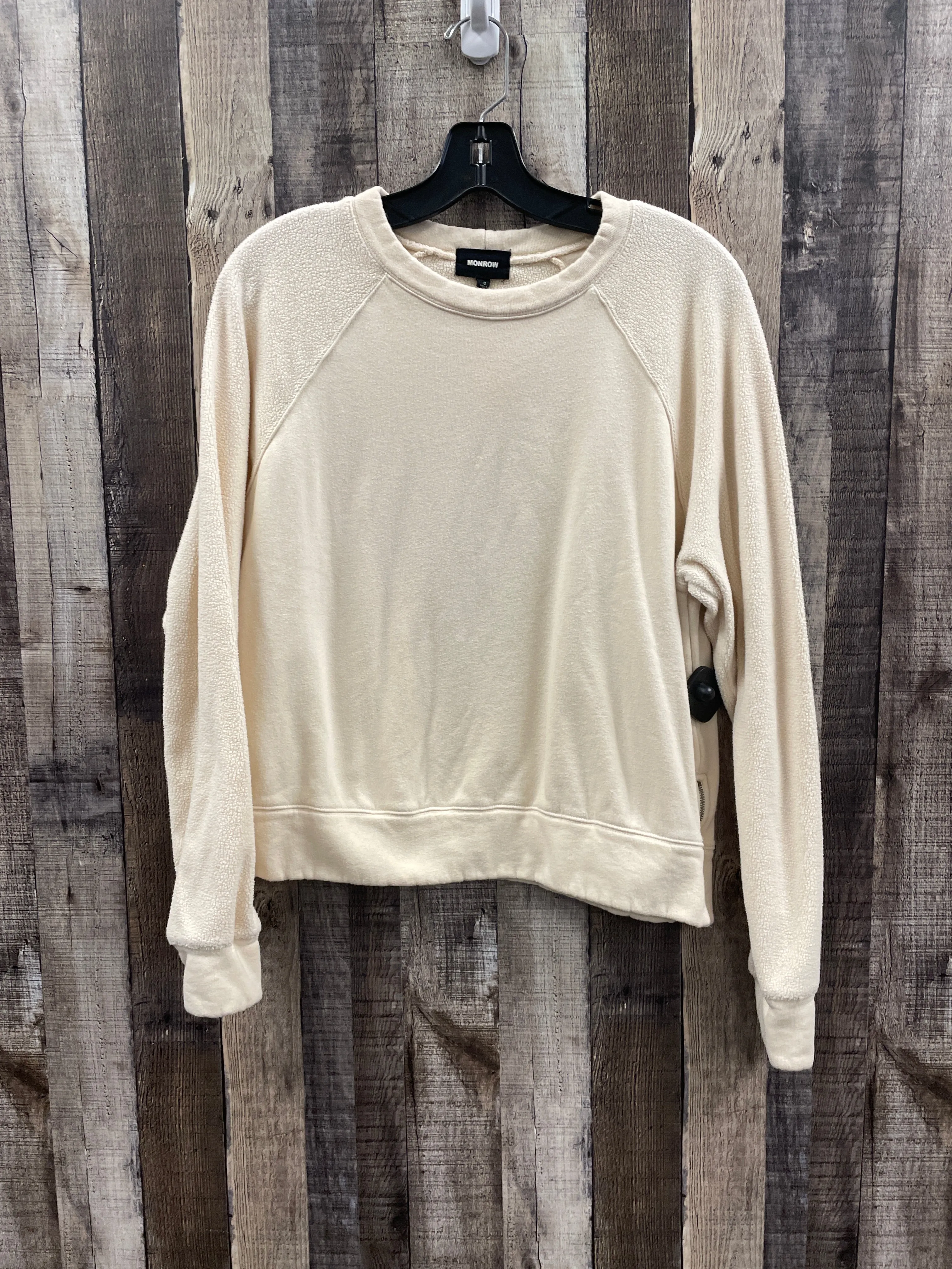 Warm Coat Sweatshirt Crewneck By Cme In Cream, Size: S