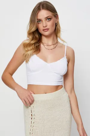 White Crop Top Lace Cozy Dress