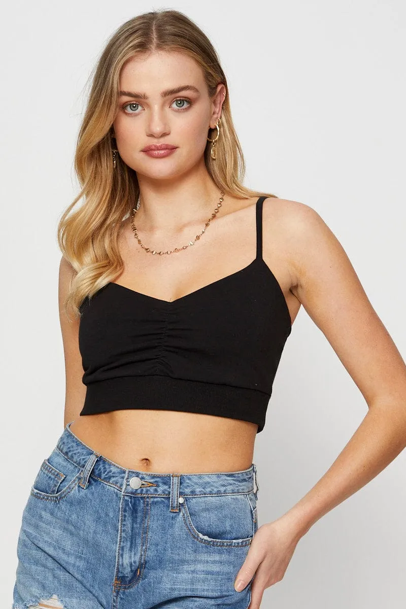 Black Singlet Bralette Crop Sky Mood Camera Glow