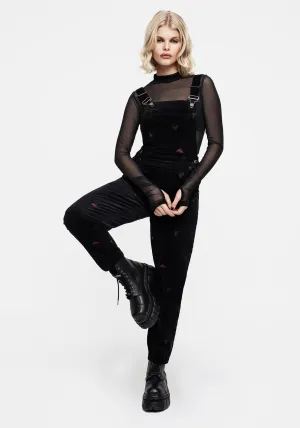 Styx Moth Embroidered Cord Balloon Leg Dungarees Straight Leg