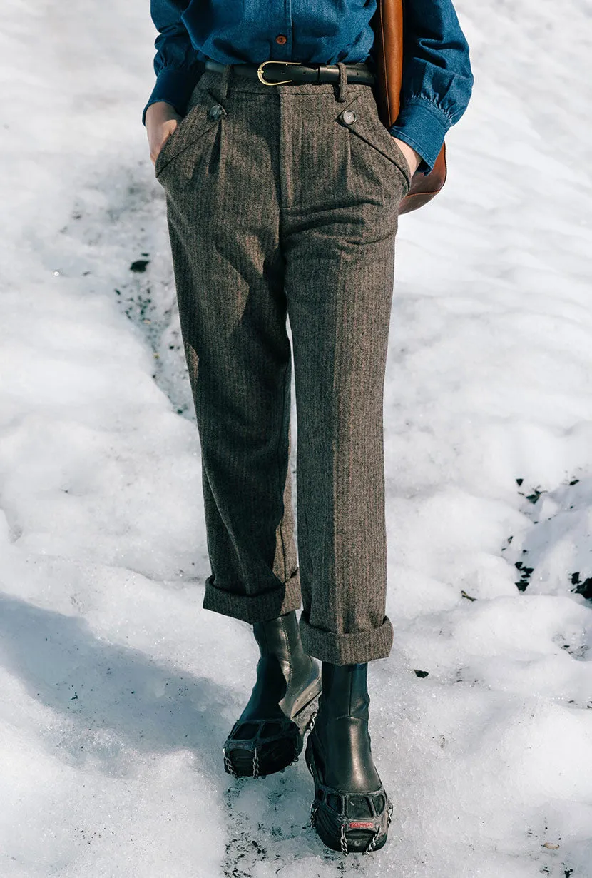 Boho Light Reign Wool Pants - Brownstone