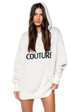 COUTURE OVERSIZED HOODED SWEATER Fashion Forward product jewelry adornment