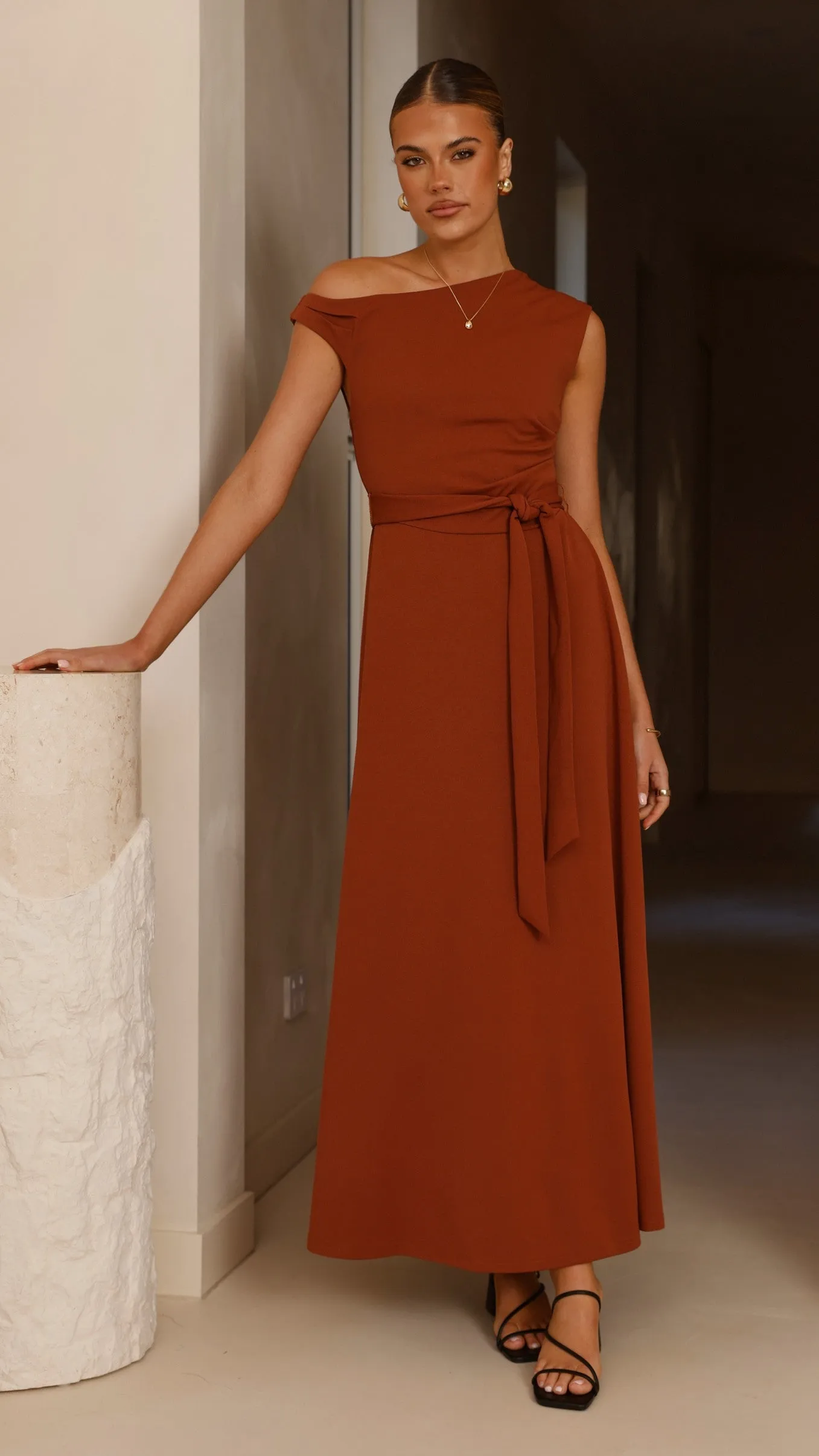 Garden View Gemma Maxi Dress - Brown