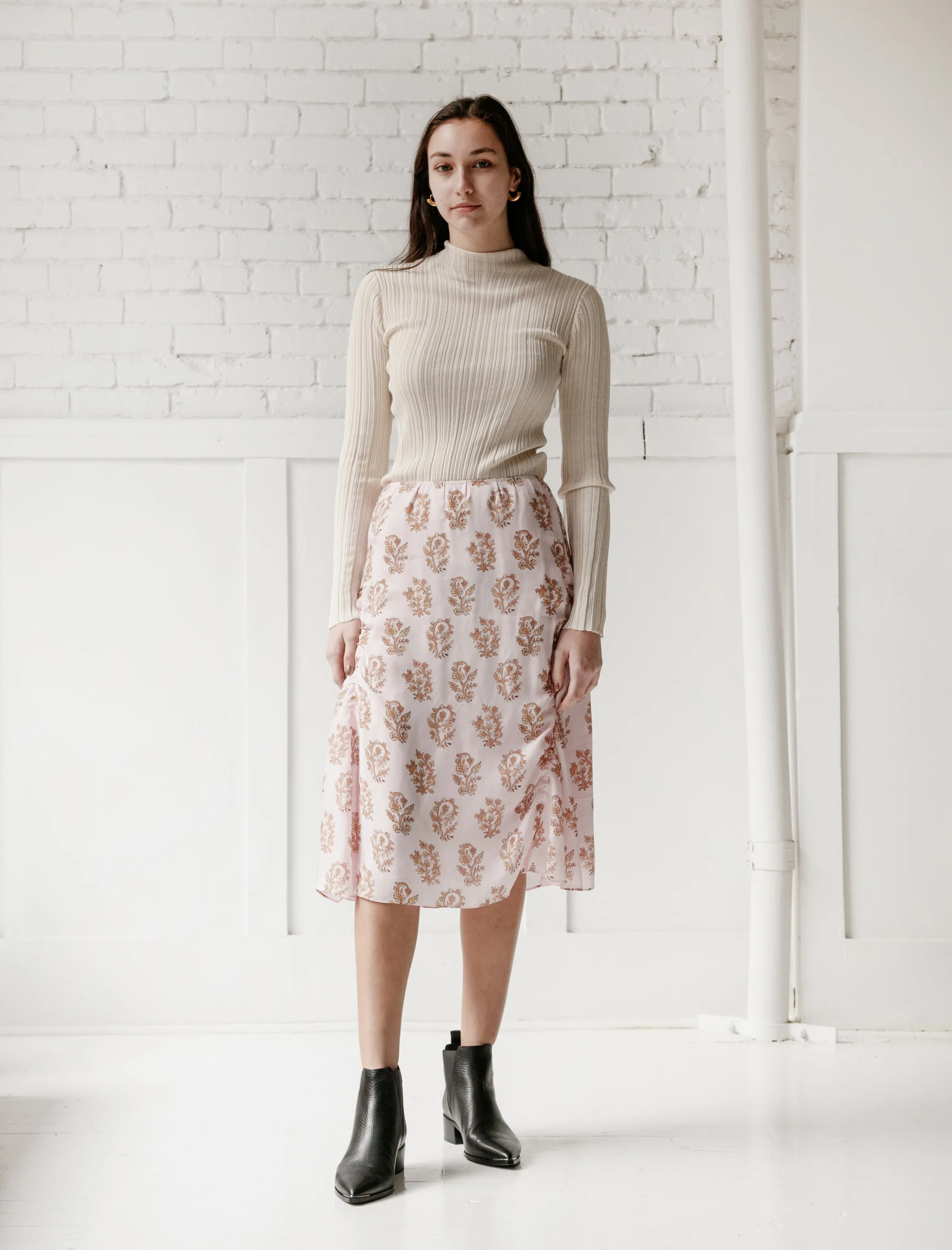 Luxury Trim A line Iza Flower Skirt Pink/Orange