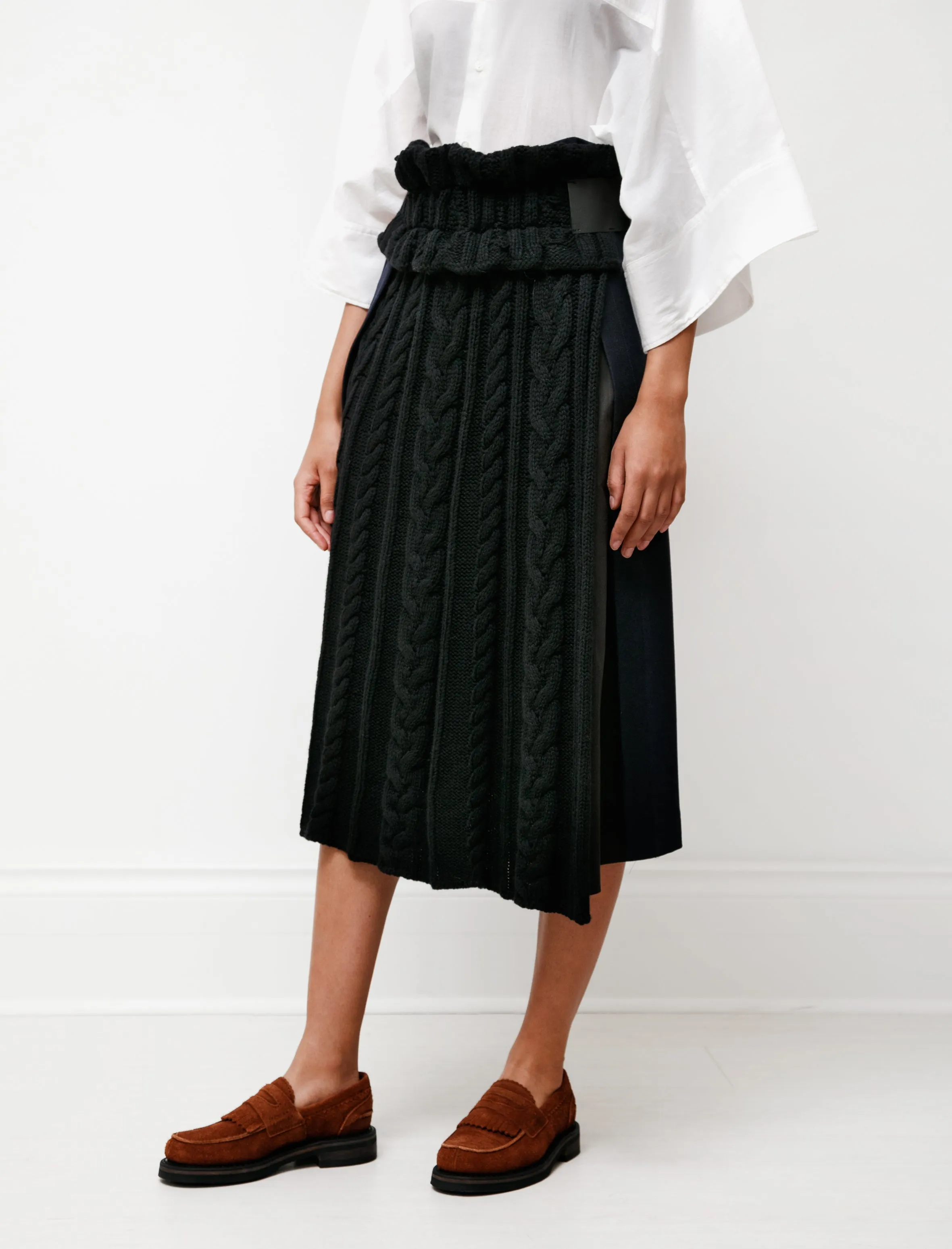 Knit Combo Kilt Black/Navy Easy Outfit