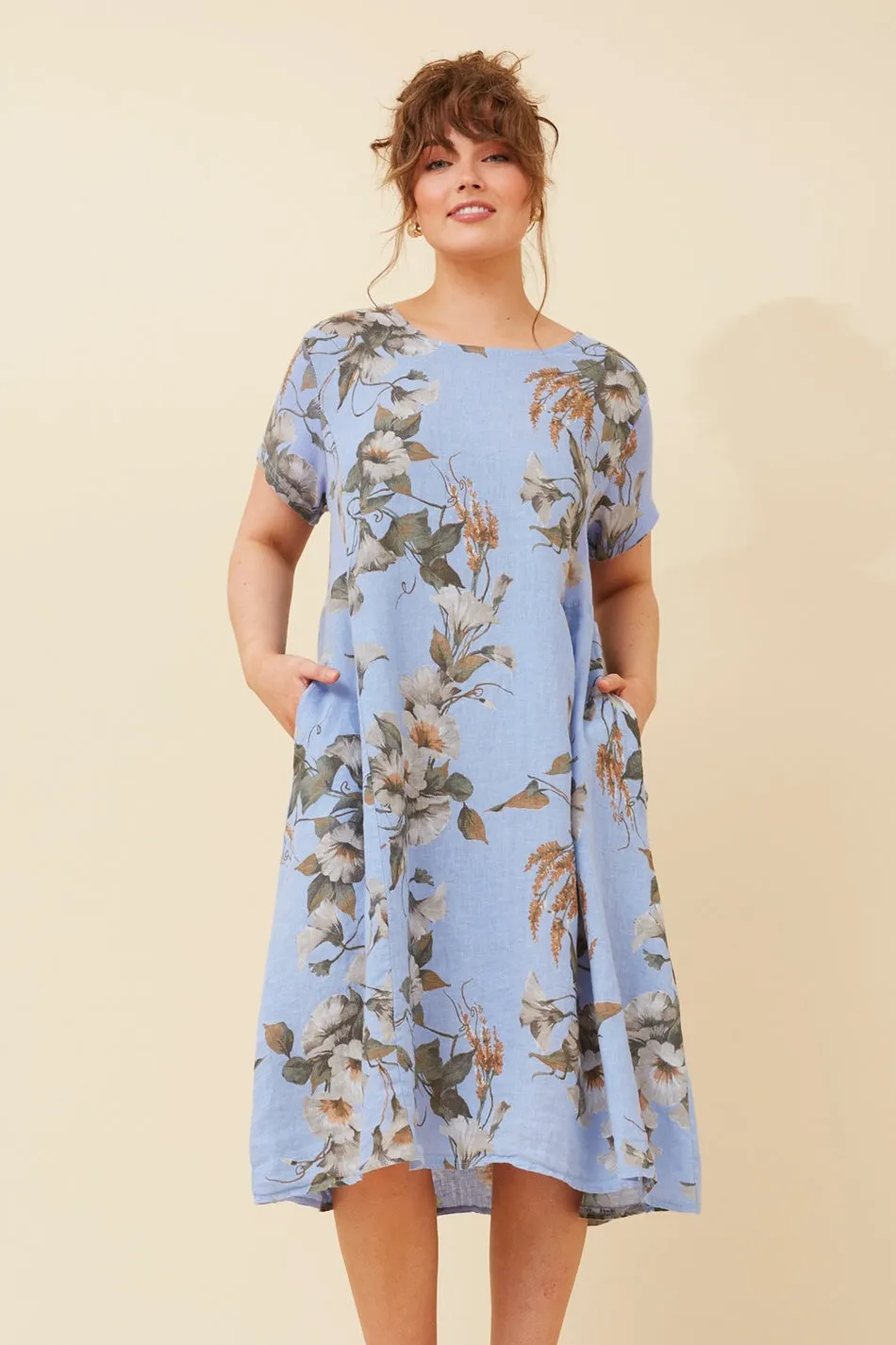 All-season midi Island Mood BATISTA LINEN MIDI DRESS