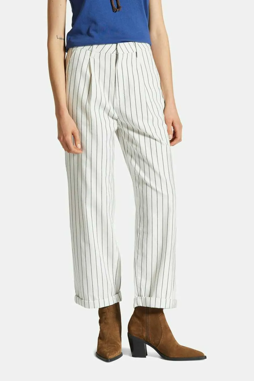 Victory Trouser Pant - Off White/Black FlameRetardantTreatment HighRiseWaistband