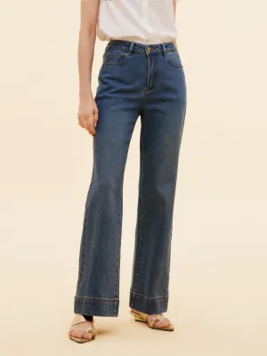 Quick Outfit Airy Touch Cotton Denim Stretch Women High Waisted Jeans