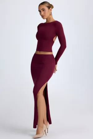 Modal Low-Rise Maxi Skirt in Wine Red Sophisticated Mood UV Protection