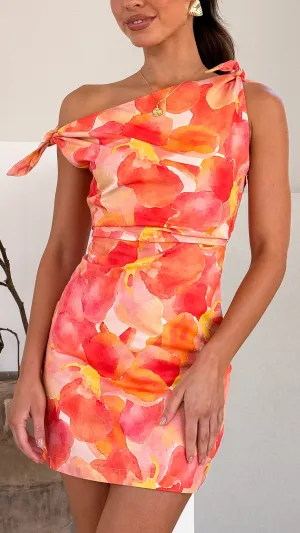 Ebbe Mini Dress - Pink Floral Eco Friendly Fabric