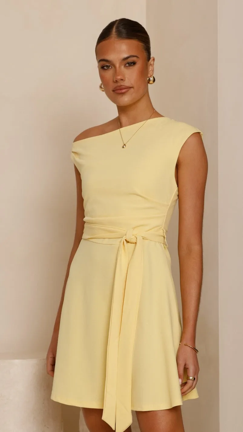 Simple Wear Gem Mini Dress - Yellow