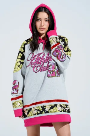 ATHLETIC BROCADE SWEATSHIRT DRESS Handmade