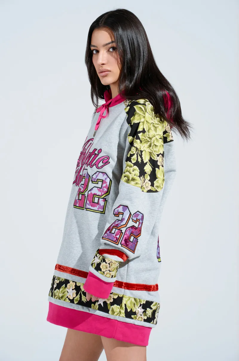 Travel Companion ATHLETIC BROCADE SWEATSHIRT DRESS