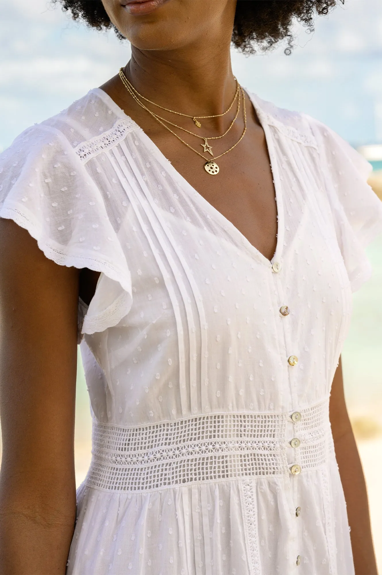 Weather Chic Nyla Beach Midi Dress | White