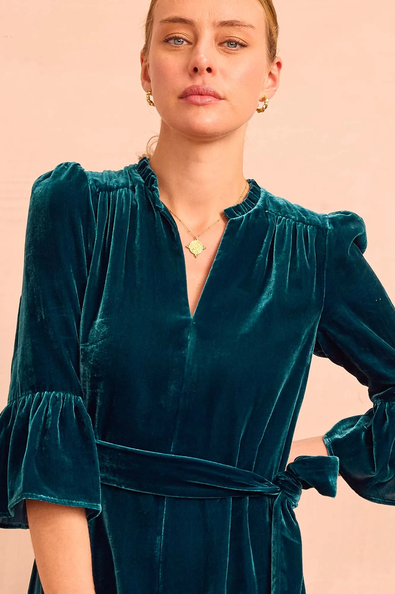 Astrid Velvet Dress | Teal Chic Design