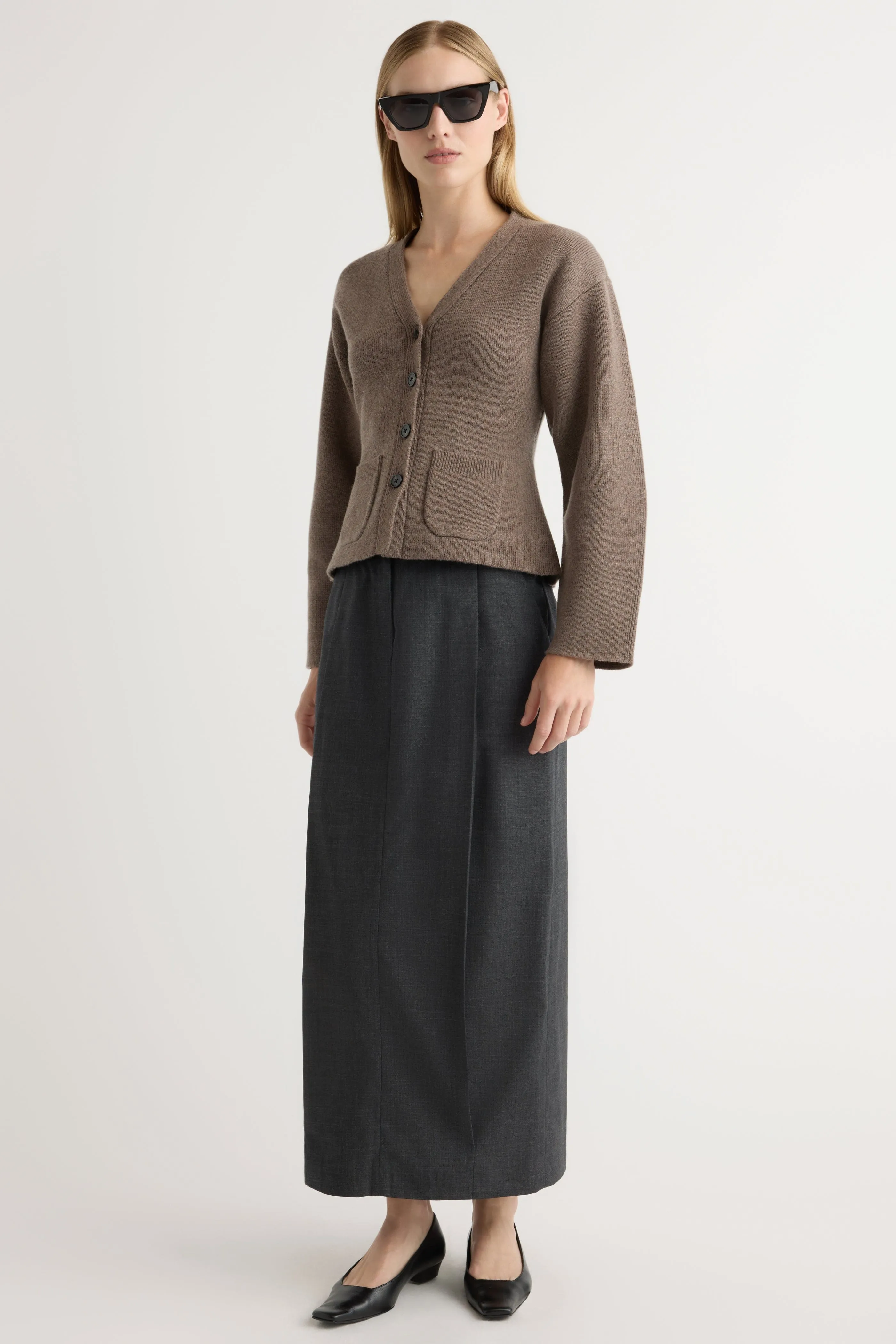 Eco Dye Process Elinor Organic Cotton-Wool V-Neck Cardigan