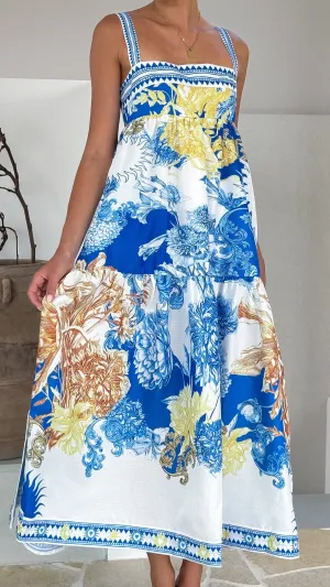 Saleema Maxi Dress - Blue Doll Bridge Walk Strong Aura