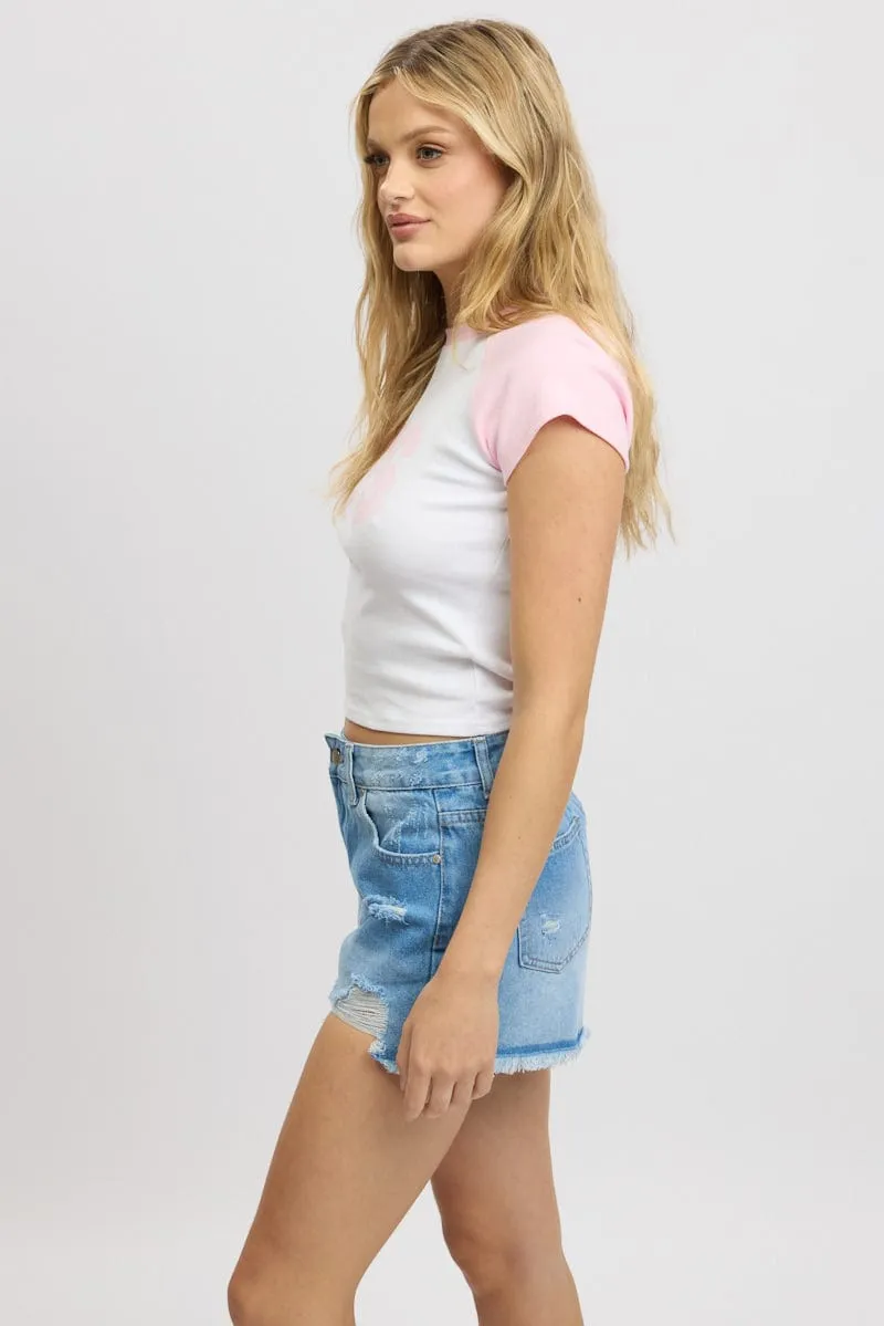 Soul Ease Pink Graphic Tee Short Sleeve