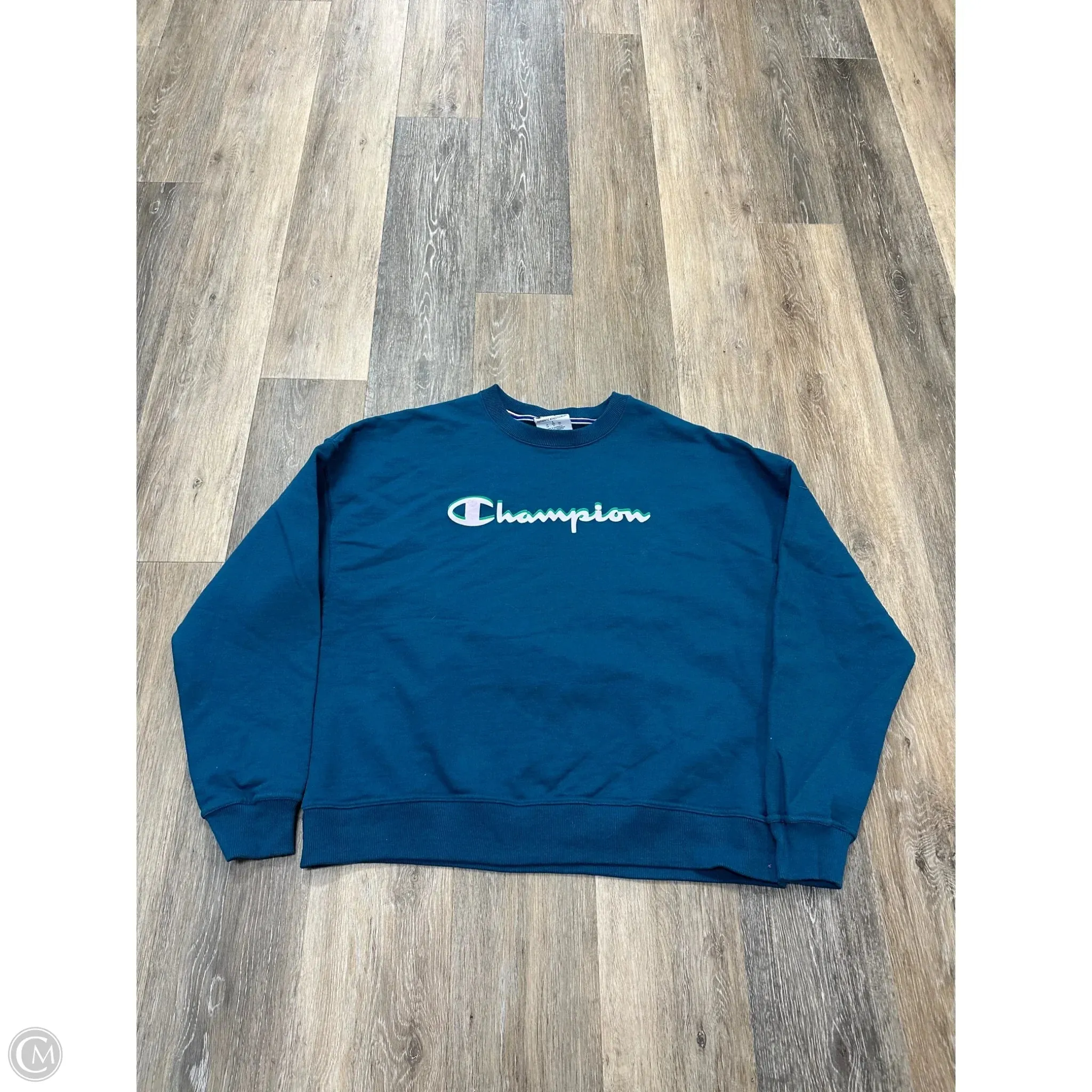 Athletic Sweatshirt Crewneck By Champion In Blue, Size: L MoistureManagement Technology Road Look