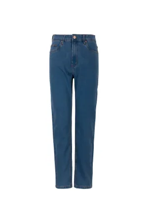 Breathable Weekend Warrior Travel Outfit Night Out Neutral Textured Mom fit Wonder Denim Regular Jeans | MID INDIGO | 6624B1