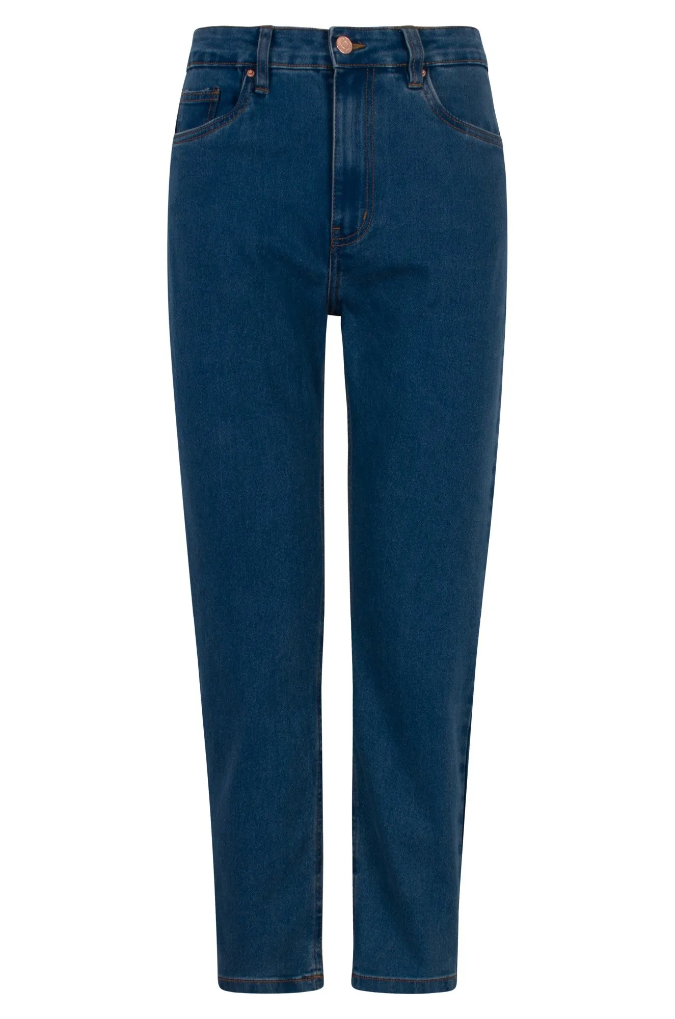Non Restrictive Thigh Mom fit Xtra Short Jeans | MID INDIGO | 6626B1
