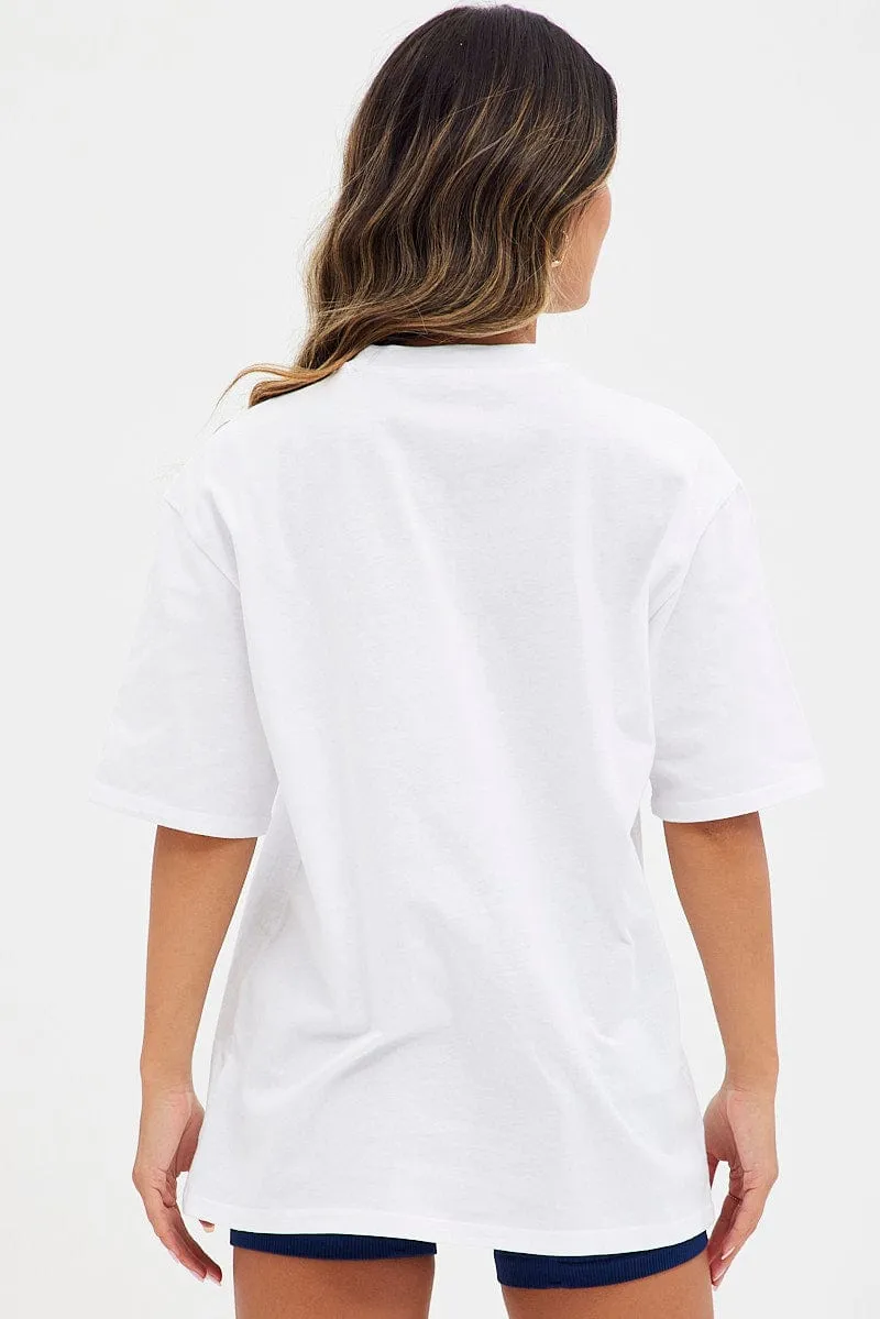 Hypoallergenic fabric White T Shirt Short Sleeve Crew Neck Berkeley Basketball